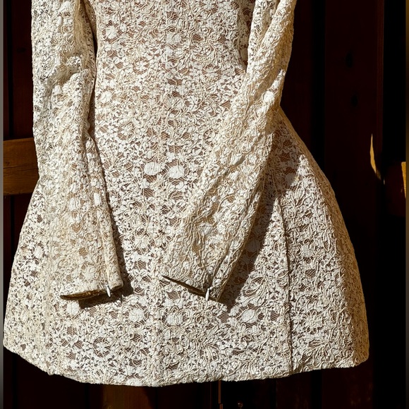 🆕 BRONX & BANCO 🧿 NWOT Courtney Long Sleeve White Lace Mini Dress - Size XL/10 - Picture 9 of 16